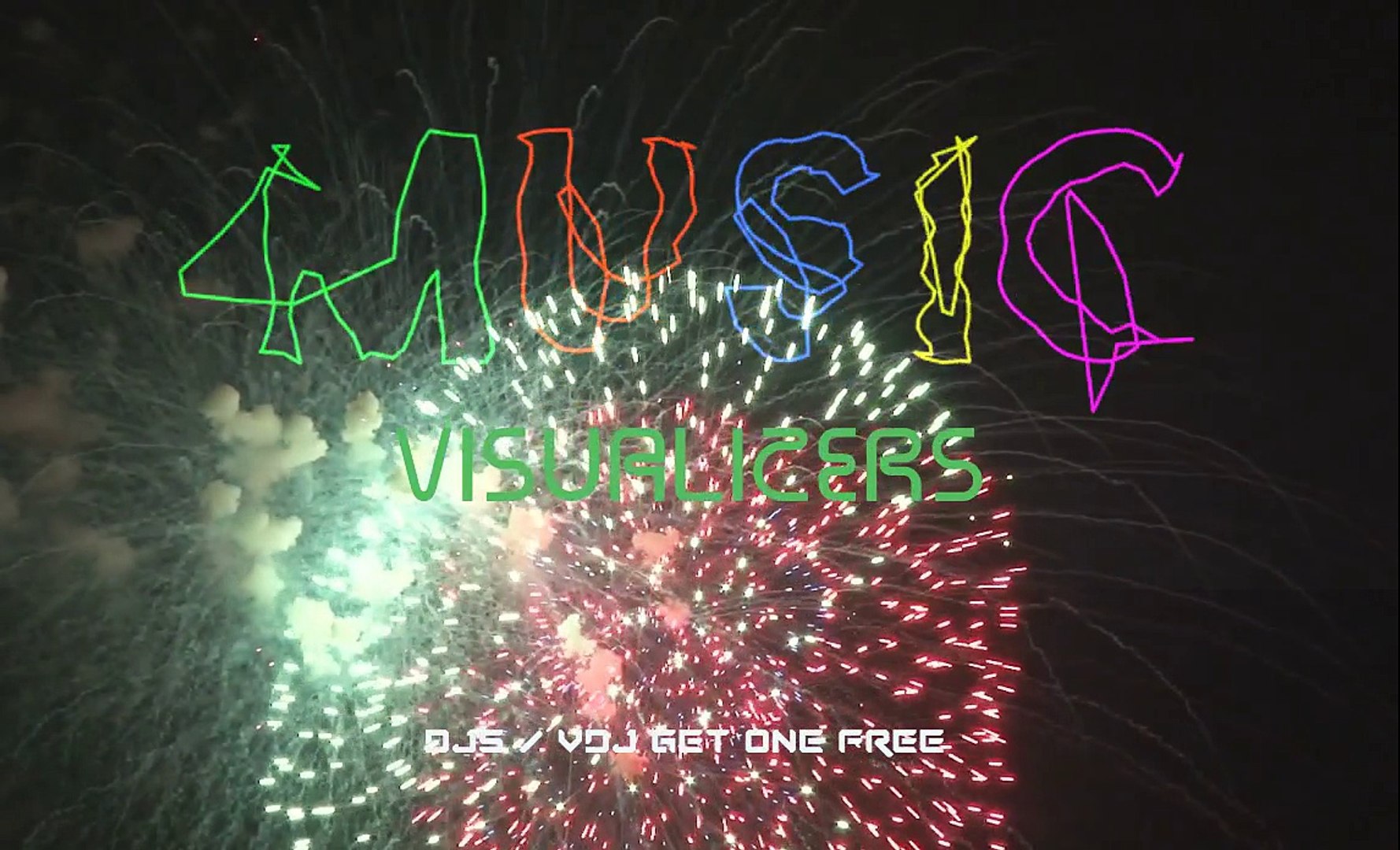 ⁣Music Visualizer Royalty Free - Text Fireworks Style
