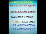 3rd Floor For Sale 2 bHK 1310 Sq.ft in The Edge Tower Sector 37D Gurgaon Haryana 8826997780
