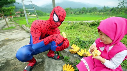 Masha and Spiderman Crushes Banana under car with Joker | Funny Masha Video