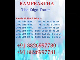 Hot Deal in 19th Floor 3 BHK 1775 Sq.ft in Ramprastha The Edge Tower Sector 37D Gurgaon