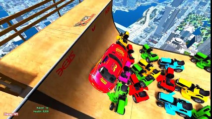 Learn Numbers - Colors Cars Transportation in Spiderman Cartoon Videos for Kids and Nursery Rhymes