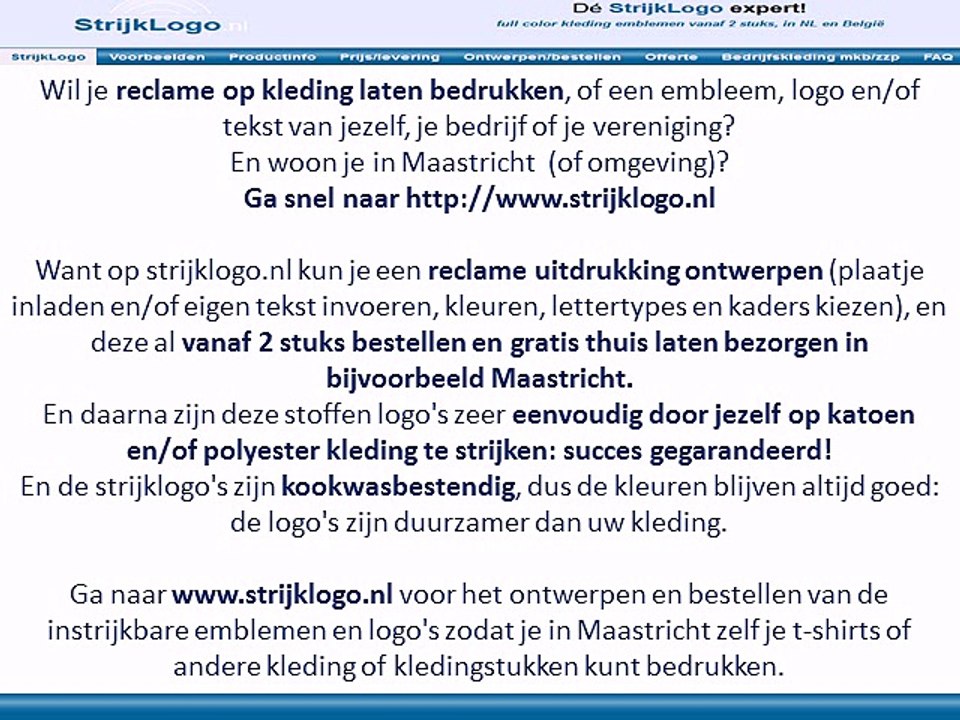 Reclame kleding bedrukken Maastricht