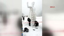 Rize - Ayder Yaylası'nda Kardan Atatürk Anıtı Yaptılar