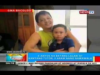 5-anyos na batang lalaki sa Bacolod City at kanyang tutor, 5 araw nang nawawala