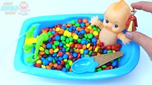 Learn Colours Baby Doll Bath Time M&Ms Skittles Candy Surprise Toys Sofia The First for Kids