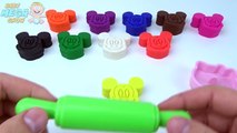 Learn Colors Play Dough Mickey Mouse Hello Kitty Molds Rainbow Clay Fun and Creative for Kids