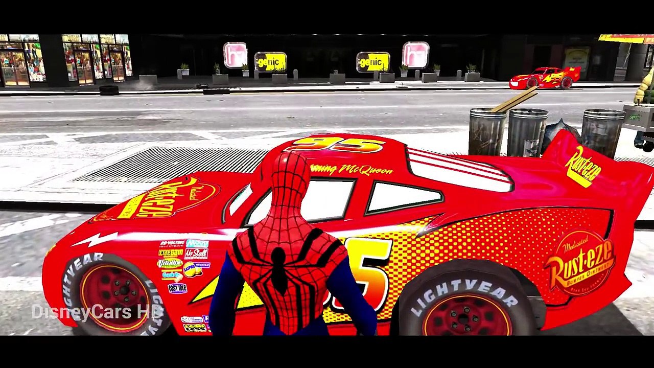 Lightning Mcqueen Videos For Children w/ Amazing #Spiderman Fun Nursery Rhymes Children Songs