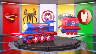 Thomas Train Superhero Cores para Crianças Spiderman Batman Learning Video para Toddlers