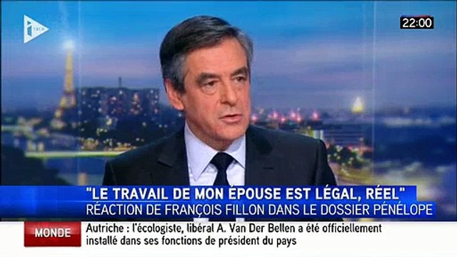 François Fillon au 20h de TF1: Cette polémique est abjecte. Ma femme travaille pour moi depuis 1981