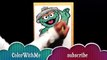 Learning Colors Sesame Street Oscar the Grouch Coloring Book using Crayola Crayons