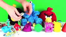 Play-doh Surprise Shapes with Barney, Angry Birds and Hello Kitty Surprises