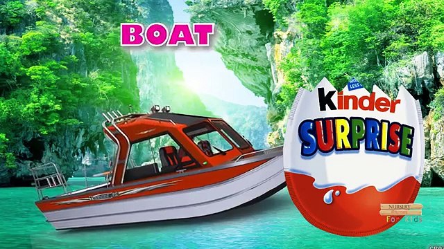 Kinder Surprise Transport Vehicles Names of Aeroplane School bus & Sounds for Children Learning