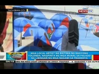 Mga local artist na biktima ng Yolanda, nagpinta ng mga mural sa paligid ng libingan ng mga nasawi