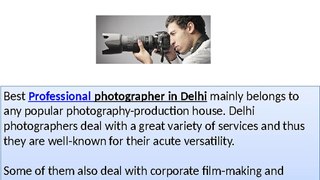 How to recognize any professional photographer in Delhi?