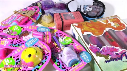 SQUISHY LIP BALMS! Lip Balm BONANZA! Unicorn Emoji Cupcake Stress Relievers! LIP GLOSS! FUN Review