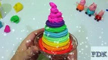 Easy to make play doh ice cream rainbow cups peppa pig
