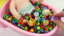 Учим Цифры Кукла Ванна Время М&MS Шоколад Учим Цвета Слизь Сюрприз Яйца Играть Doh Игрушки