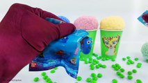 Sofia Raven Dory Fuli Play-Doh Dippin Dots Surprise Eggs Clay Foam Snow Cone Cups Learn Colors!