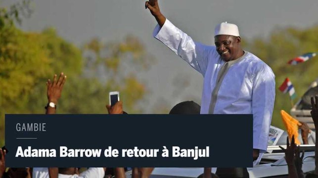 Gambie : Adama Barrow de retour en Gambie