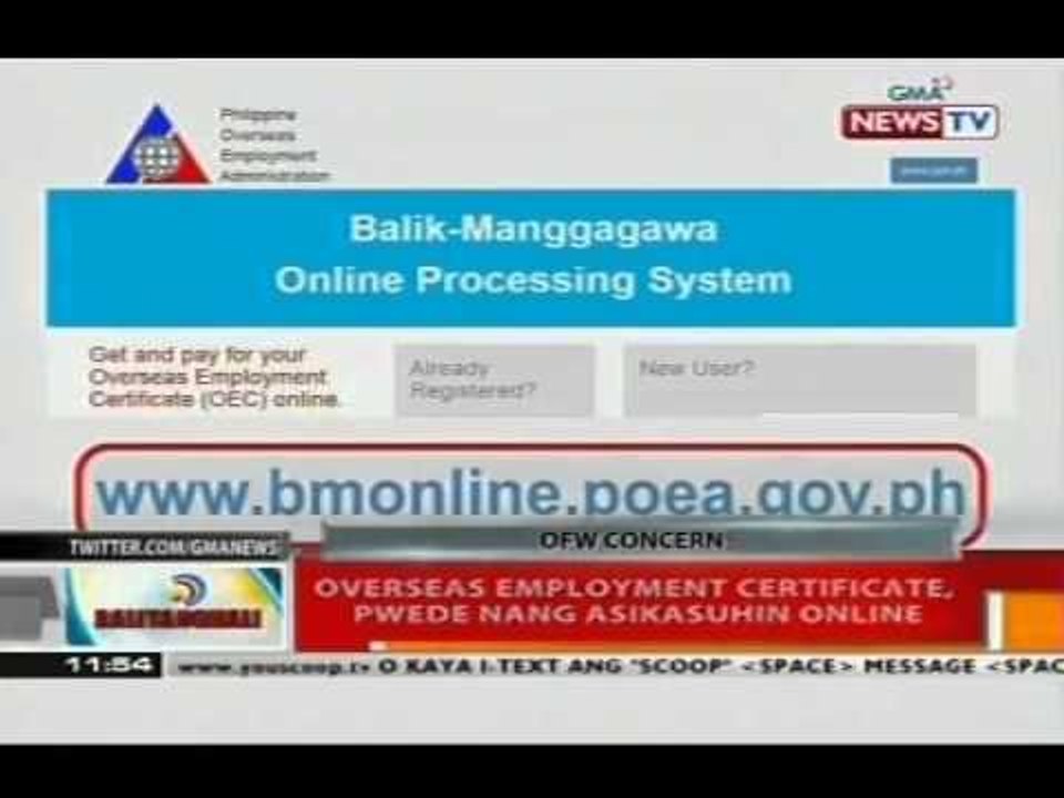 BT: Overseas employment certificate, pwede nang asikasuhin online