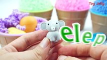 Foam Clay Ice Cream Surprise Toys and Learn Animals, Colors with Eraser Toys Jelly Stickers