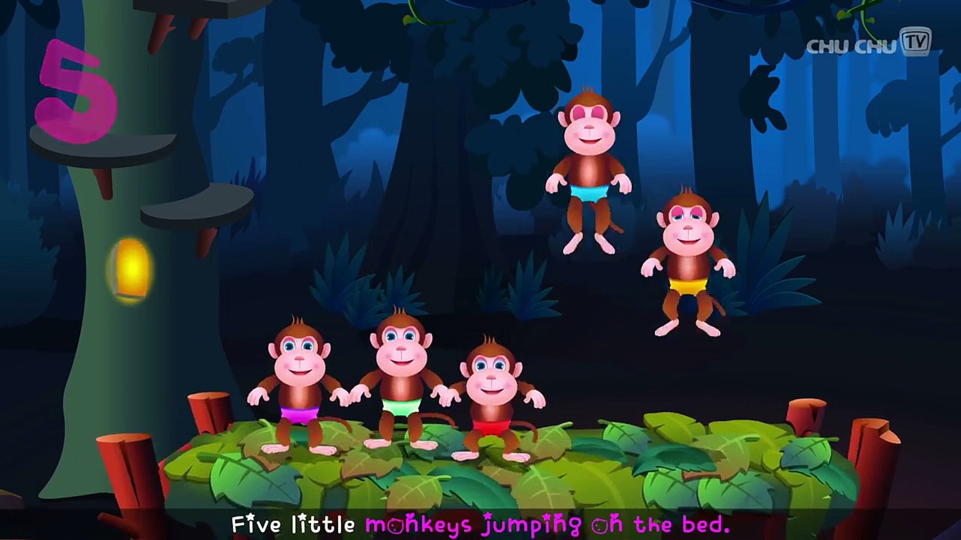 ⁣Пять маленьких обезьян прыгать на кровати | Часть 1 Непослушный Monkeys | CHUCHU TV Детские песни