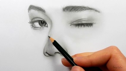 Timelapse | Drawing, shading and blending a face with Faber Castell graphite pencils | Emmy Kalia