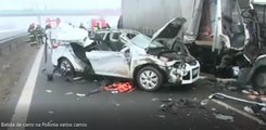 Batida de carro na Polonia varios carros