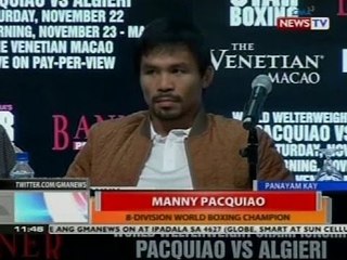 BT: Pacman, kulang pa rin sa timbang para sa laban