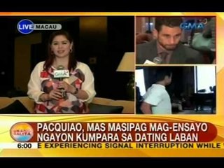 UB: Pacquiao, tiwalang mananaig ang kanyang experience vs. Algieri