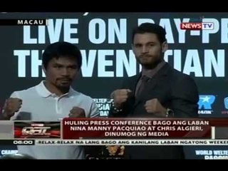 Video herunterladen: Huling press conference bago ang laban nina Manny Pacquiao at Chris Algieri, dinumog ng media