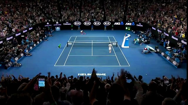 Rafael Nadal vs Grigor Dimitrov - MATCH POINT + CELEBRATION SF Australian Open 2017