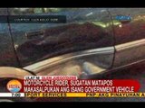 UB: Motorcycle rider, sugatan matapos makasalpukan ang isang govt vehicle sa Maynila