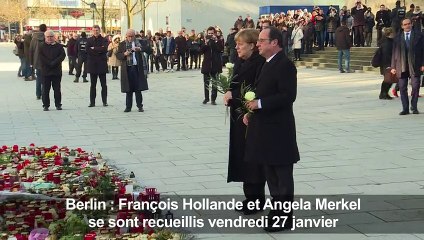 Berlin : Merkel et Hollande se recueillent