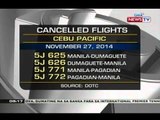 NTG: Ilang flights, kanselado ngayong Huwebes dahil sa masamang panahon