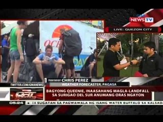 Bagyong Queenie, inaasahang magla-landfall sa Surigao del Sur anumang oras ngayon