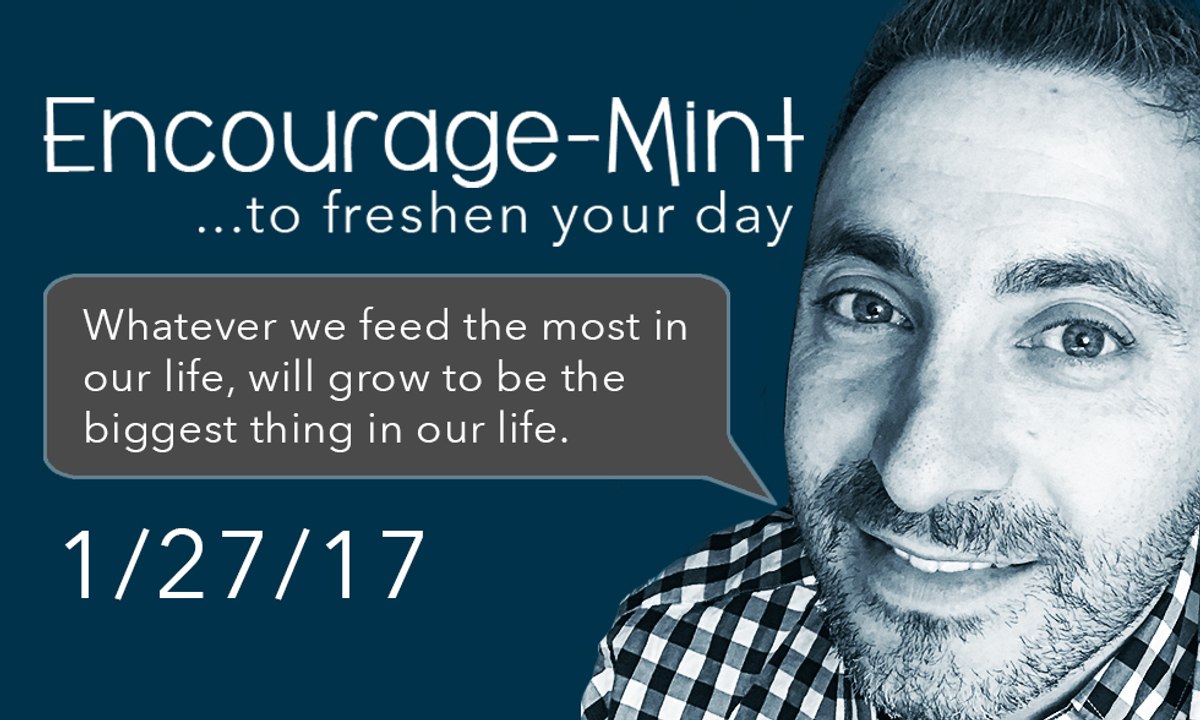 Encourage-Mint. Whatever we feed the most in our life will grow the biggest