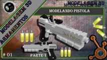Blender Tutorial Modelagem de Arma 3D - Modelando Arma de fogo Pistola Automática Slash Falcon para games FPS - 1/3