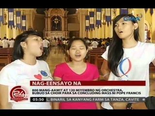 24 Oras: 800 mang-aawit at 120 miyembro ng orchestra, bubuo sa choir para sa misa ni Pope Francis