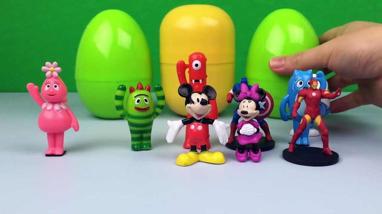 9 Surprise Eggs Teletubbies Yo Gabba Gabba! Minnie Mouse Disney Princess Smurf Iron Man Tayo 꼬마버스 타요