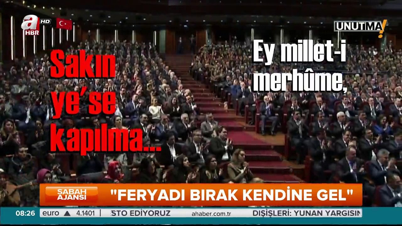 “Feryadı bırak kendine gel”