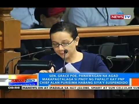 NTG: Sen. Poe, panawagan na agad makapagtalaga ng papalit kay PNP chief Alan Purisima