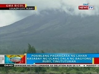 Posibleng pagragasa ng lahar kasabay ng ulang dala ng Bagyong Ruby, tinututukan