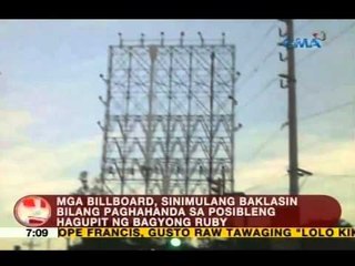 UB: Mga billboard, sinimulang baklasin bilang paghahanda sa posibleng hagupit ng Bagyong Ruby