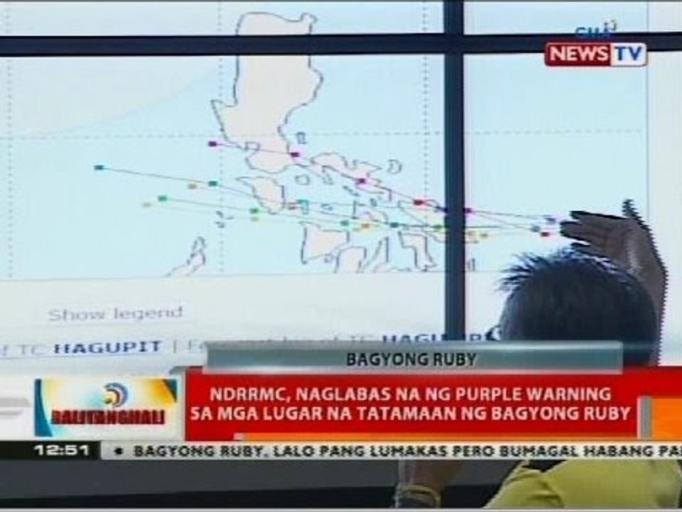 NDRRMC, naglabas na ng purple warning sa mga lugar na tatamaan ng Bagyong Ruby