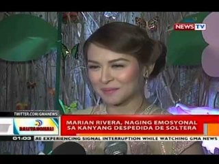 Marian Rivera, naging emosyonal sa kanyang despidida de soltera