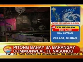 UB: 7 bahay sa Barangay Commonwealth, QC, nasunog