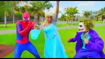 Siêu Nhân Spiderman Bị Joker Sói Ăn Thịt - スパイダーマンと氷の女王エルザ