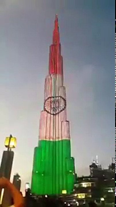 Burj Khalifa Lit Up In Colours Of Indian Flag