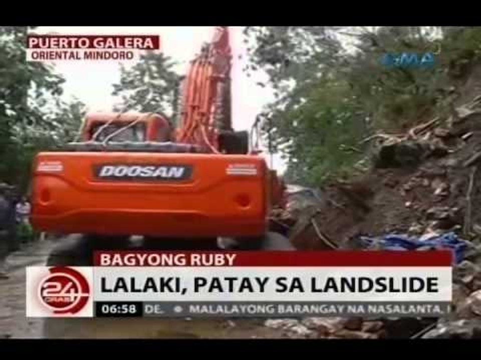 24 Oras: Lalaki, patay sa landslide sa Puerto Galera